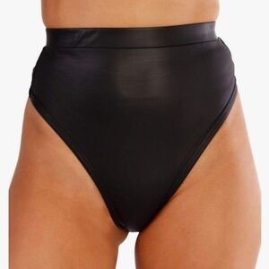 iHeartRaves Faux Leather High Rise Thong